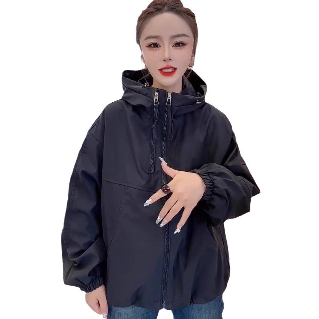 欧货加绒加厚冲锋衣外套女2024秋冬新款时尚洋气小个子百搭上衣