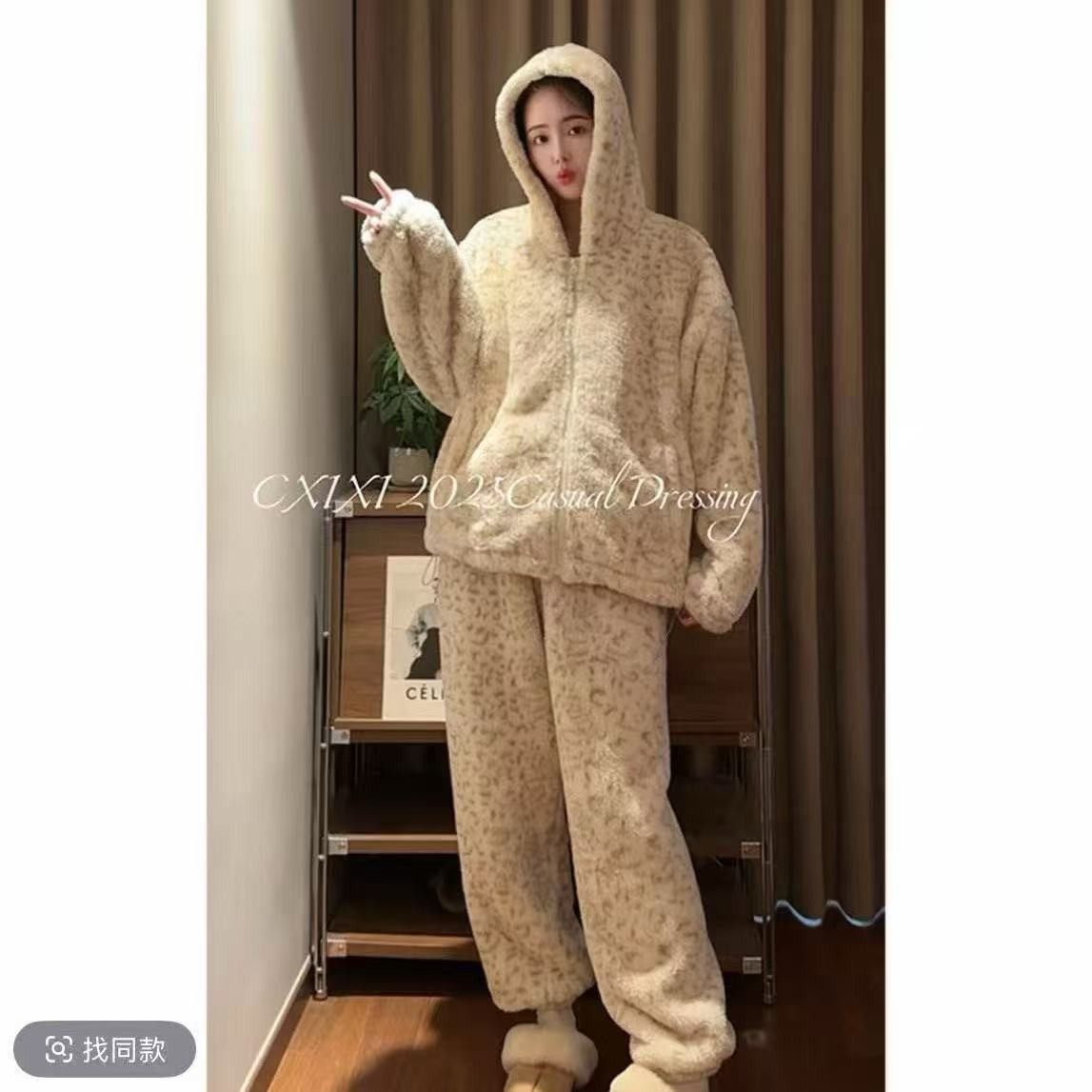 25冬款套装睡衣女加厚加绒双面绒新款睡衣居家服学院风保暖睡衣,女士内衣/男士内衣/家居服,睡袍/浴袍,淘宝优惠券,粉丝福利购,淘宝优惠卷