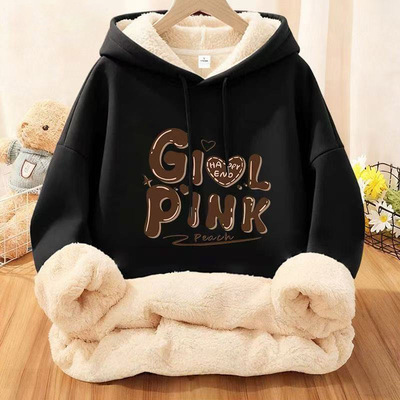 青少年卫衣男新款羊羔绒宽松保暖