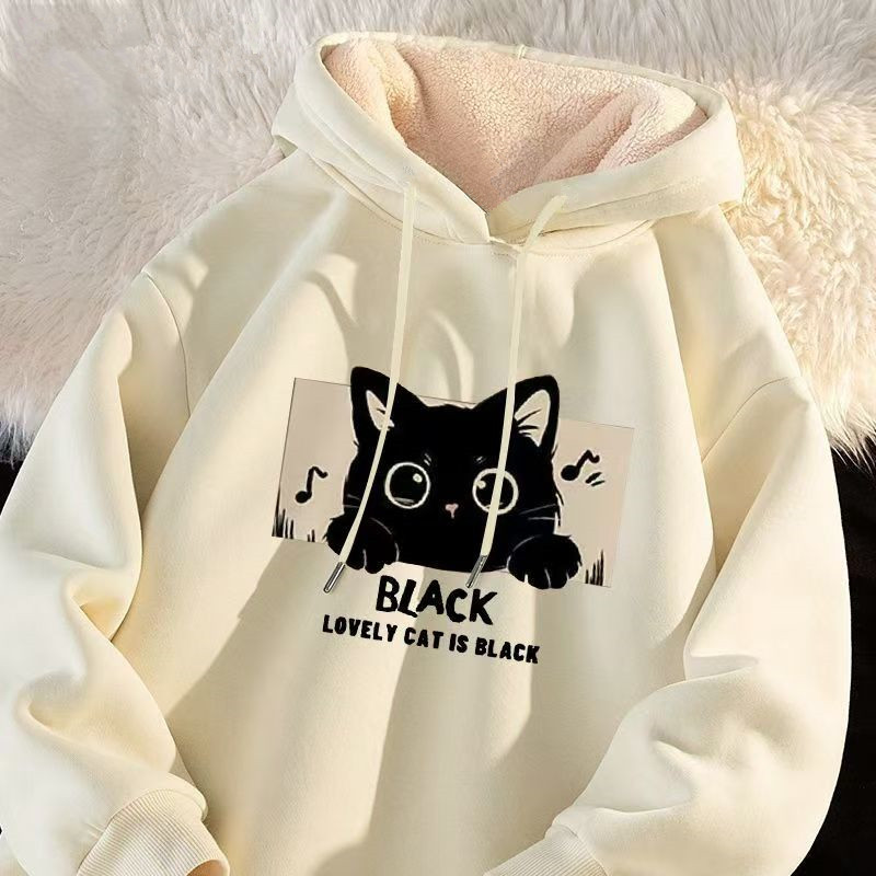 潮牌秋冬季连帽羊羔绒卫衣男女款