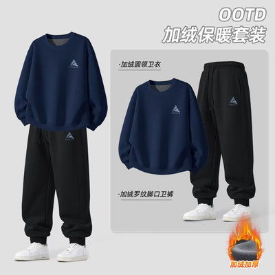 男士休闲运动套装2025新款圆领卫