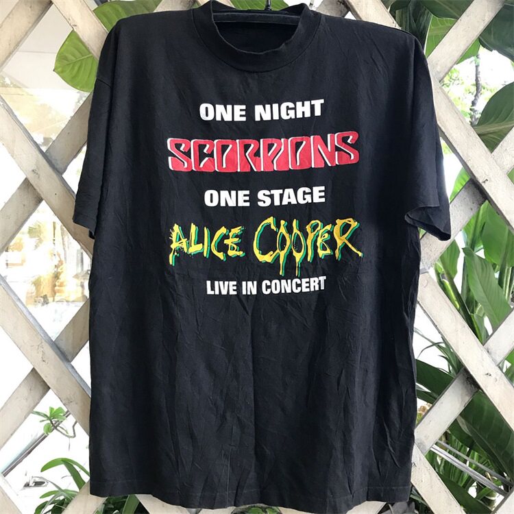 Alice Cooper爱丽丝库伯乐队蝎子300克潮流字母hiphop男女短袖T恤