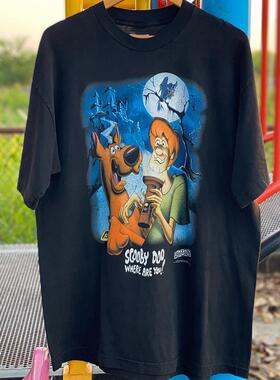 Scooby Doo史酷比狗狗卡通怀旧vintage复古慵懒风男女短袖纯棉T恤