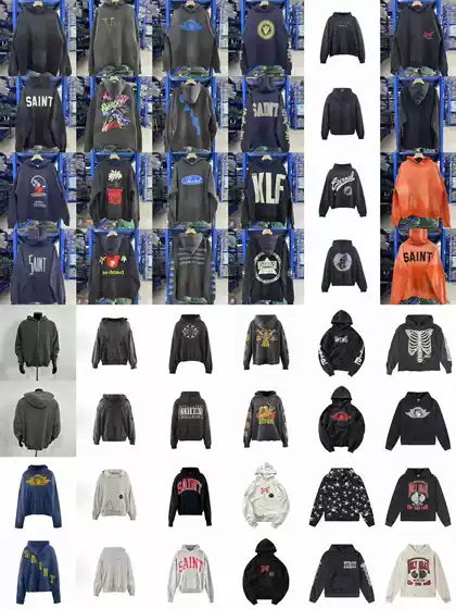 Saint Michael but American-Style Loose Letter Design Washed Couple's Trendy Vintage Hoodie for Men Autumn