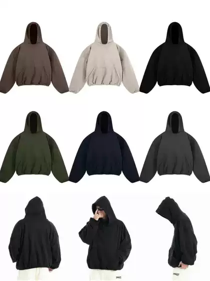 Kanye Kanye West Style Trendy Co-Branded Solid Color Double-Layer Sweatshirt American High Street Heavyweight Vintage Loose Unisex Hoodie