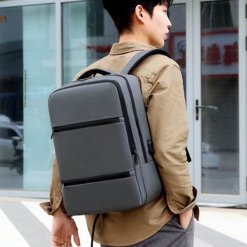 时尚新款高端双肩背包男大容量多功能商务休闲出差旅行电脑双肩包