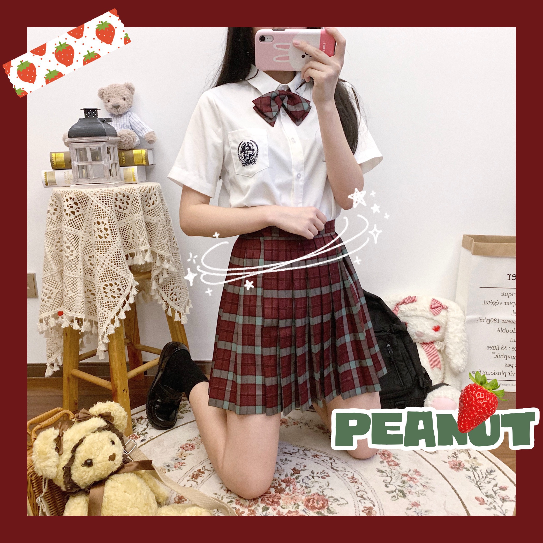 【清仓】全新圣诞jk格裙JK制服格裙日系风圣诞百褶裙梗豆桑柳同款