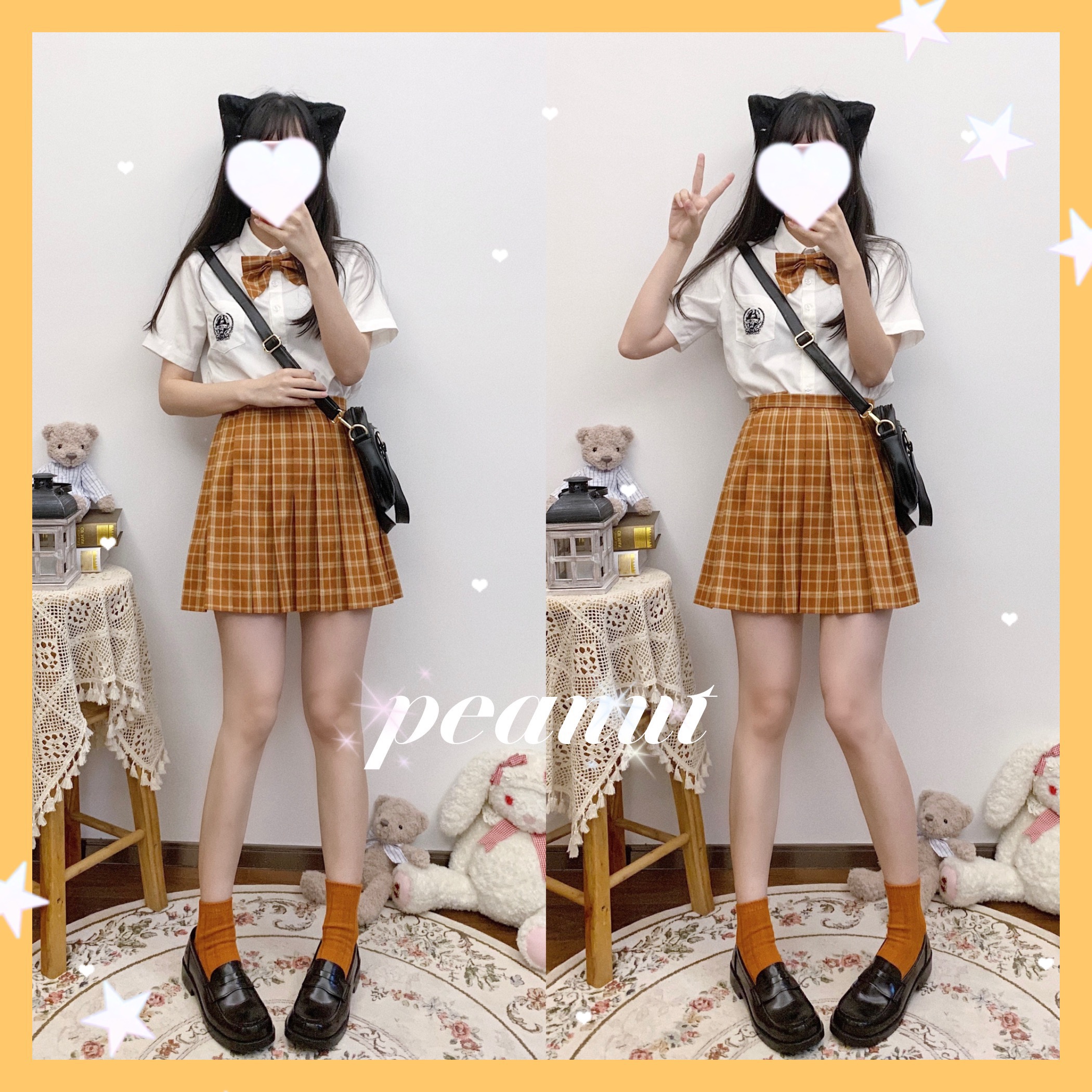 【清仓小码】全新万圣节南瓜妹妹格裙JK制服裙橙色桔色橘色儿童