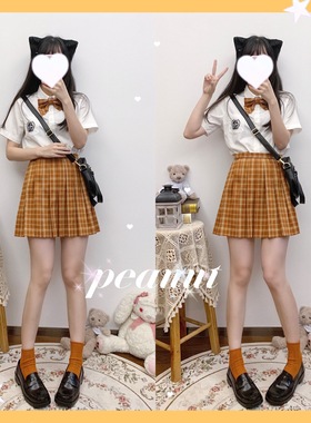 【清仓小码】全新万圣节南瓜妹妹格裙JK制服裙橙色桔色橘色儿童