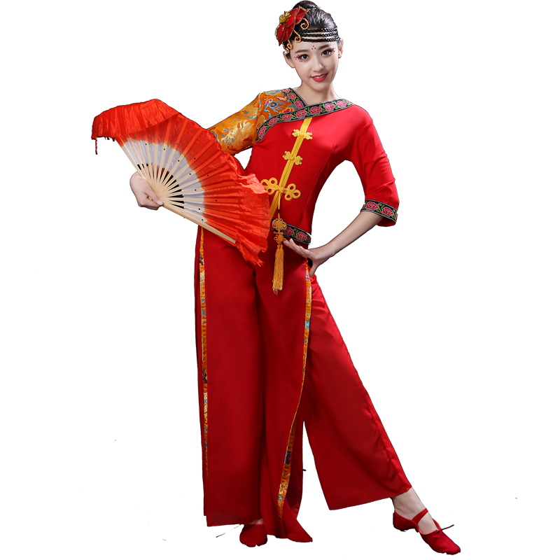 秧歌服演出服显瘦新款成人扇子舞