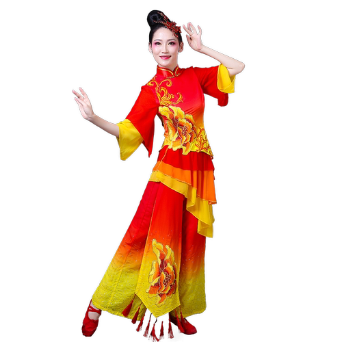 灯笼舞秧歌服新款成人扇子舞蹈服装民族广场舞套装古典舞演出服女