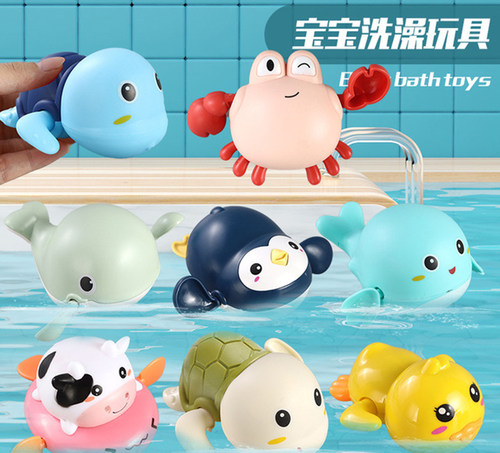 宝宝戏水发条玩具海豚鲸鱼上链男