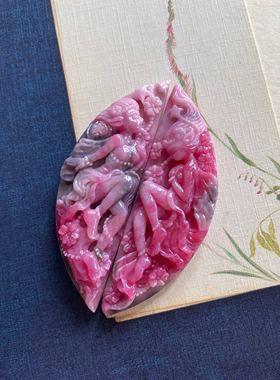 蔷薇辉石双子座吊坠