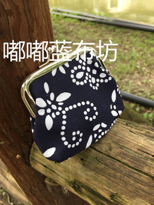 热销乌镇特色蓝印花布 小巧可爱硬壳零钱包 时尚搭扣女包