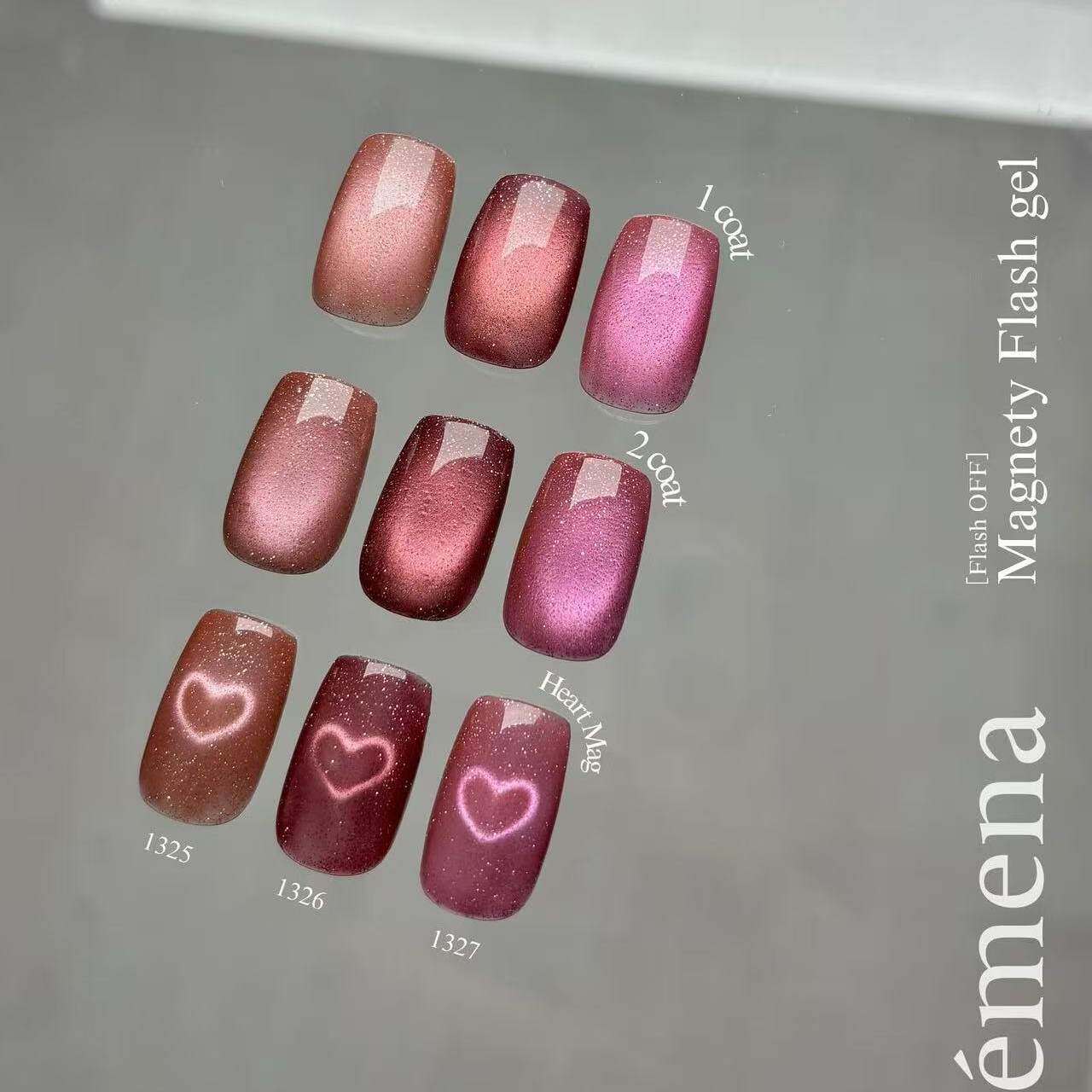 emena 新品 碎钻猫眼胶 梅子玫粉系列 1325 1326 1327