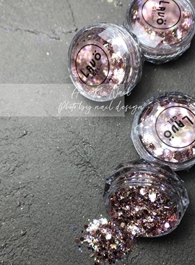 novel同款美甲网红ins百搭蔷薇色 混合风混搭指甲闪片亮片