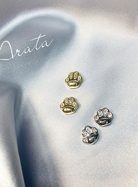 ARATA美甲饰品 电镀真金锆石 可爱小老虎镶钻虎爪 指甲美甲装饰