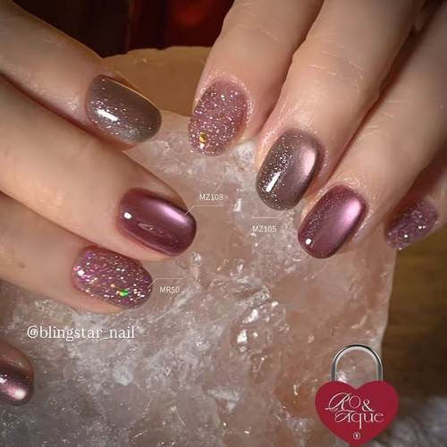 2025韩国进口 Mayour  秋季新色 绝美玫瑰心机 甲油胶 闪钻猫眼胶