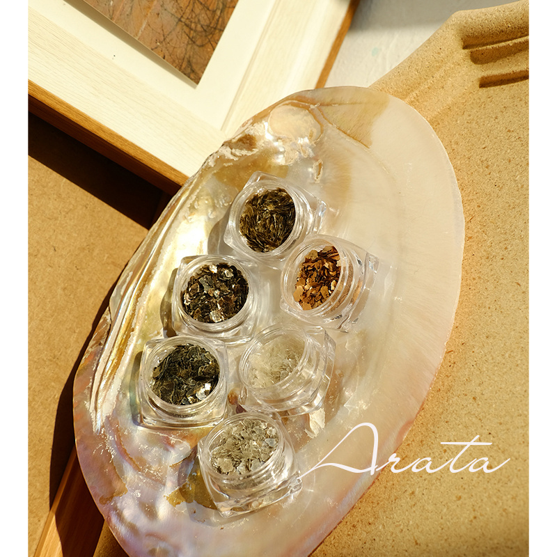 ARATA美甲金属矿石片指甲饰品