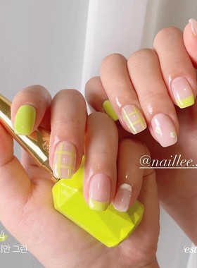 韩国 estemio 甲油胶春夏款显白黄绿色美甲流行色 G24
