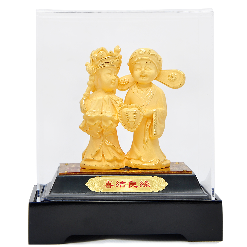 莲善堂喜结良缘摆件客厅装饰品