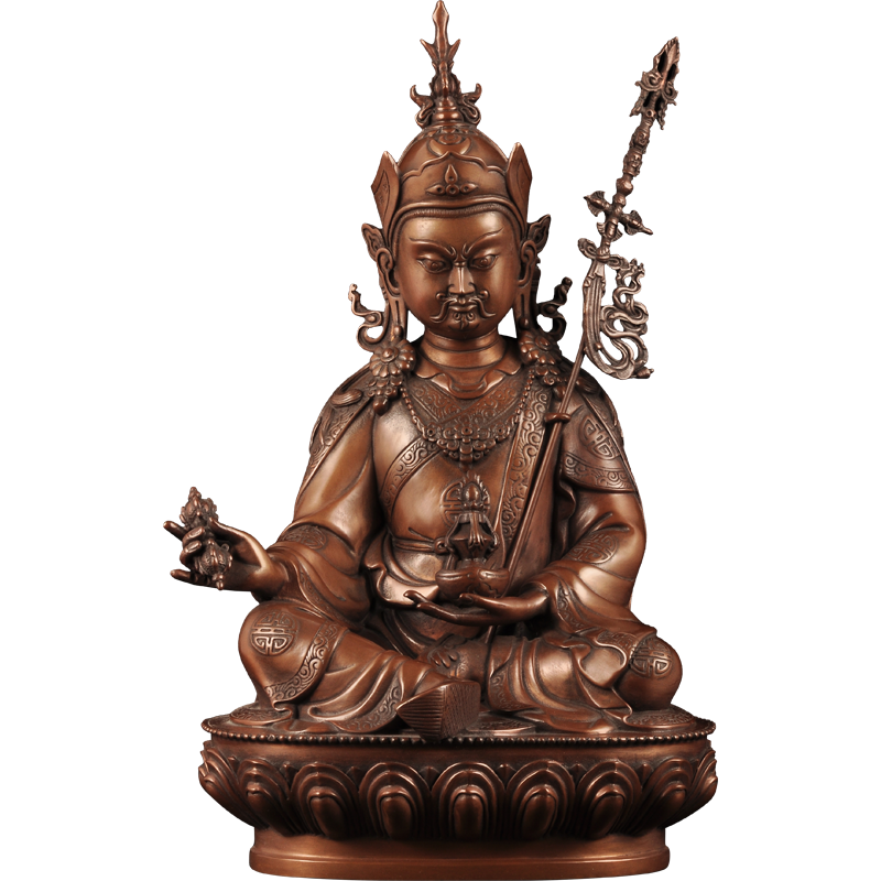 紫铜莲花生大士像摆件莲花生大师尼泊尔西藏佛像家用佛堂寺庙供奉