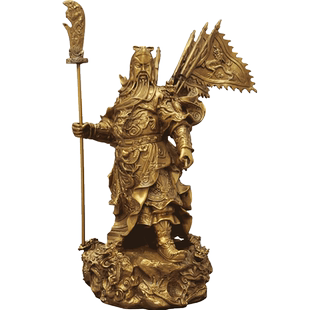 全铜招财关公财神铜像摆件佛像 大刀关羽关二爷武财神风水工艺品