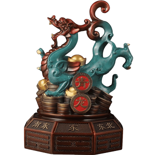 彩铜四大神兽摆件大号青龙白虎玄武朱雀四方神兽客厅玄关装饰品
