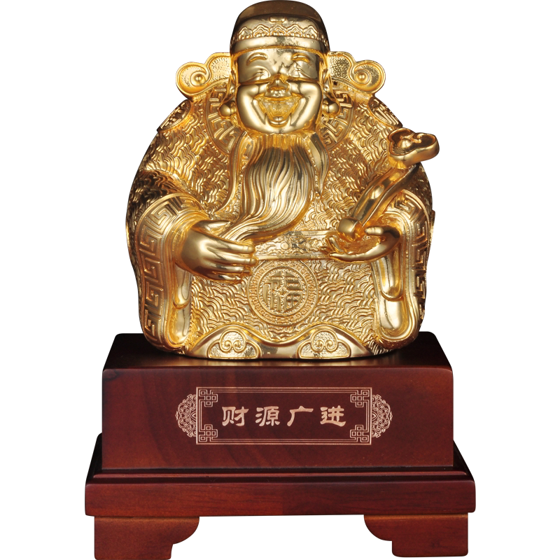 黄铜财神摆件招财文财神爷供奉