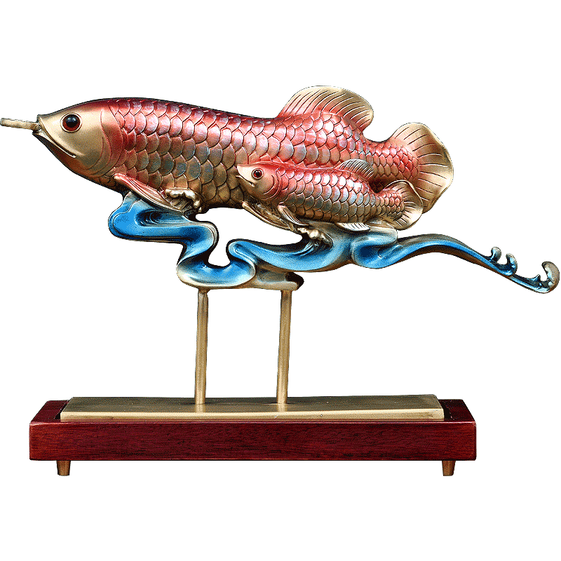 金龙鱼纯铜招财年年有余开业礼品