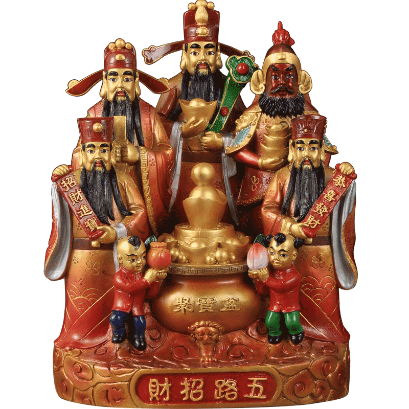 莲善堂五路财神家居玄关摆放