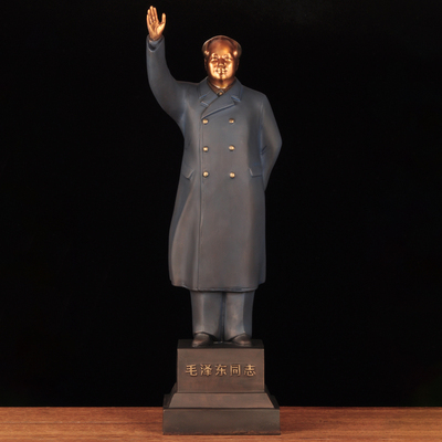 彩铜为人民服务伟人像主席挥手像