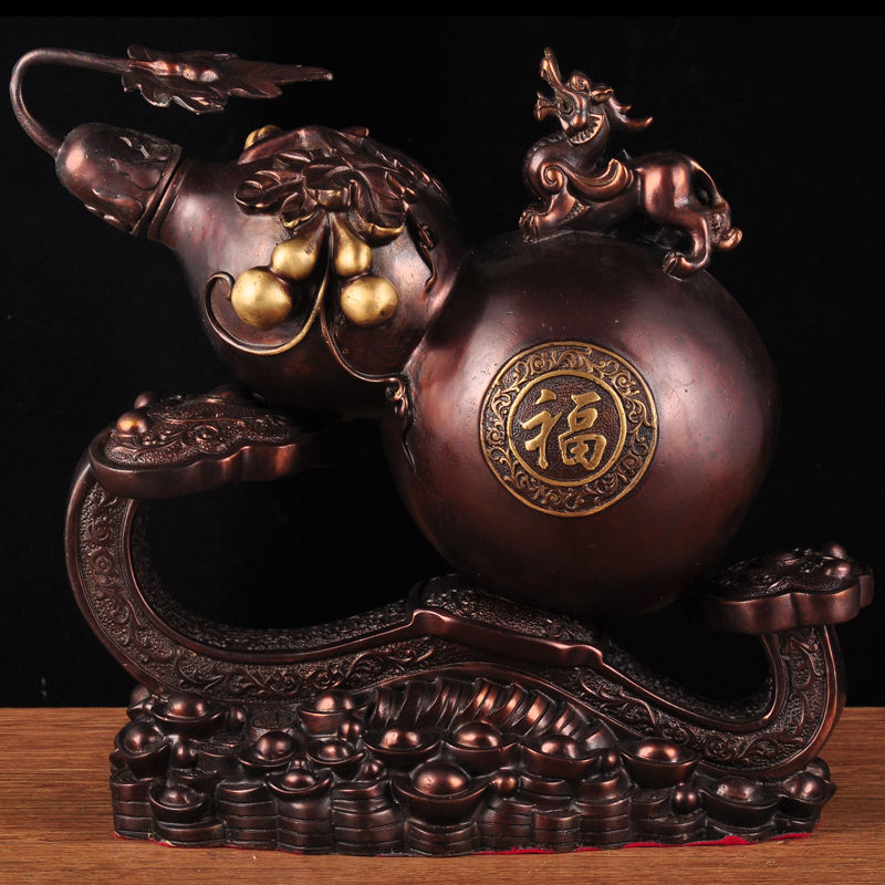 紫铜色葫芦摆件如意赐福招财福禄