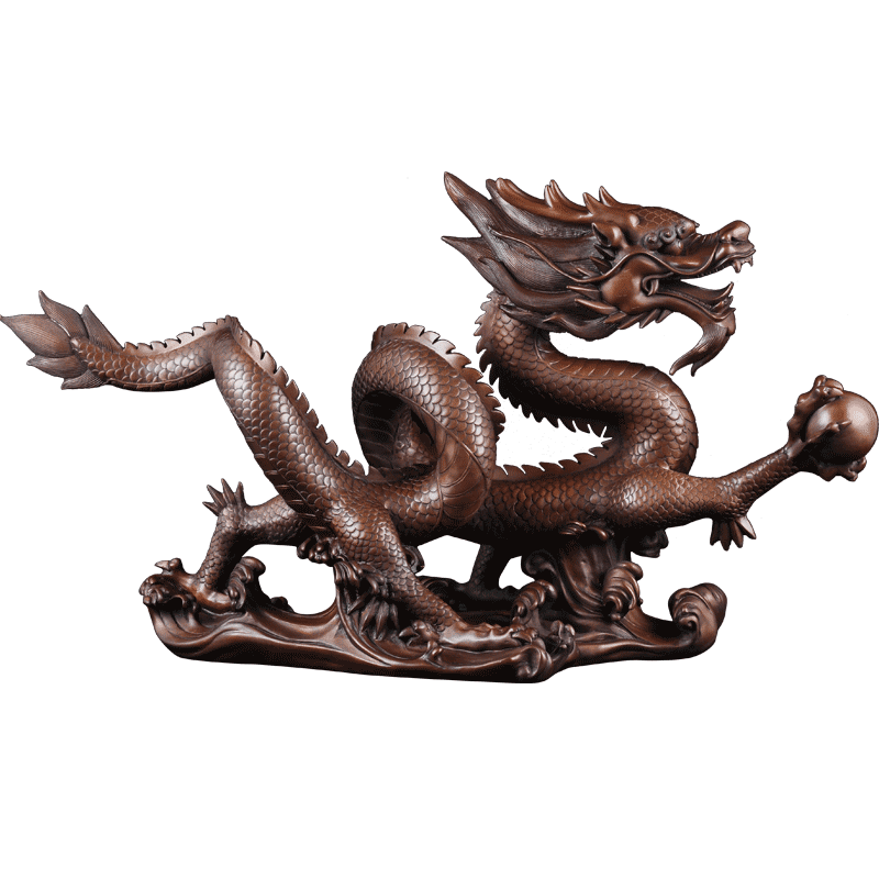 莲善堂紫铜蟠龙摆件客厅玄关