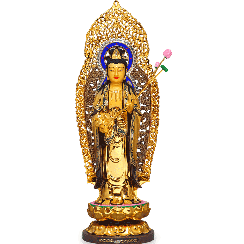 鎏金菩萨居家西方三圣工艺品