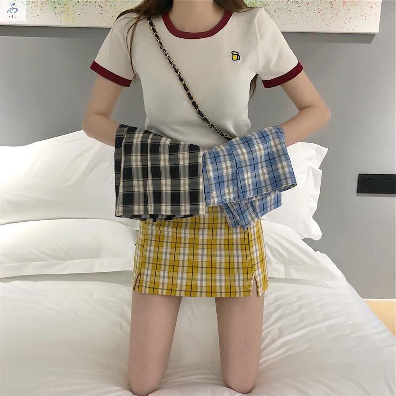Korean Edition spring and autumn new pattern lattice skirt Paige Skirt BM Wind 2020 summer student skirtin the Women's clothing/Boutique , Skirts  category - from Buy2taobao.com to provide professional Taobao agent buy service