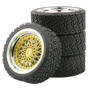 RC房车1 10平跑轮胎FW06京商94123田宫TT02樱花D3竞速耐磨跑街胎