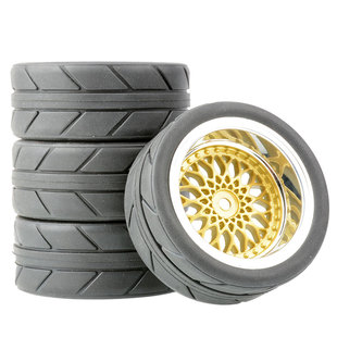 1:10平跑轮胎TT02房车RC公路竞速跑街94123樱花D4平跑车京商FW06