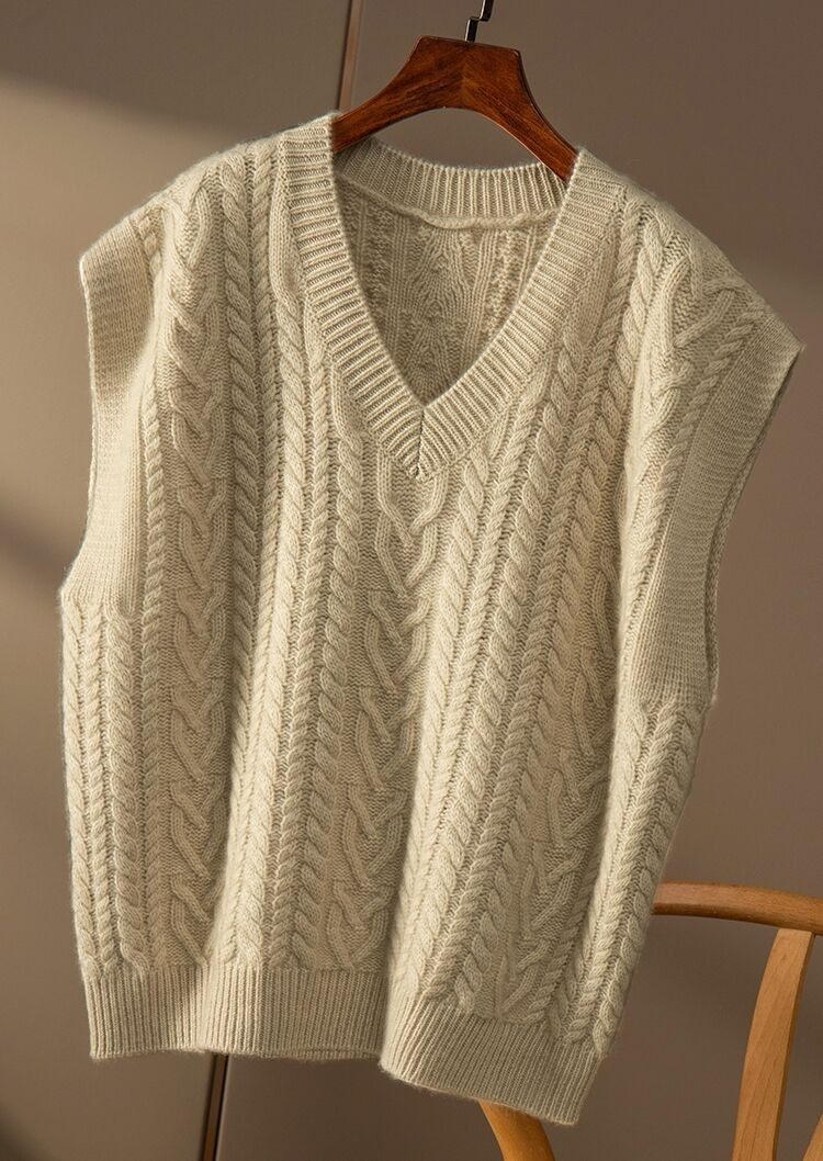 羊绒套头V领外套无袖马甲一手货
