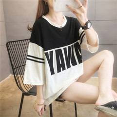實拍潮夏季加肥加大碼女裝胖胖妹妹顯瘦上衣短袖恤