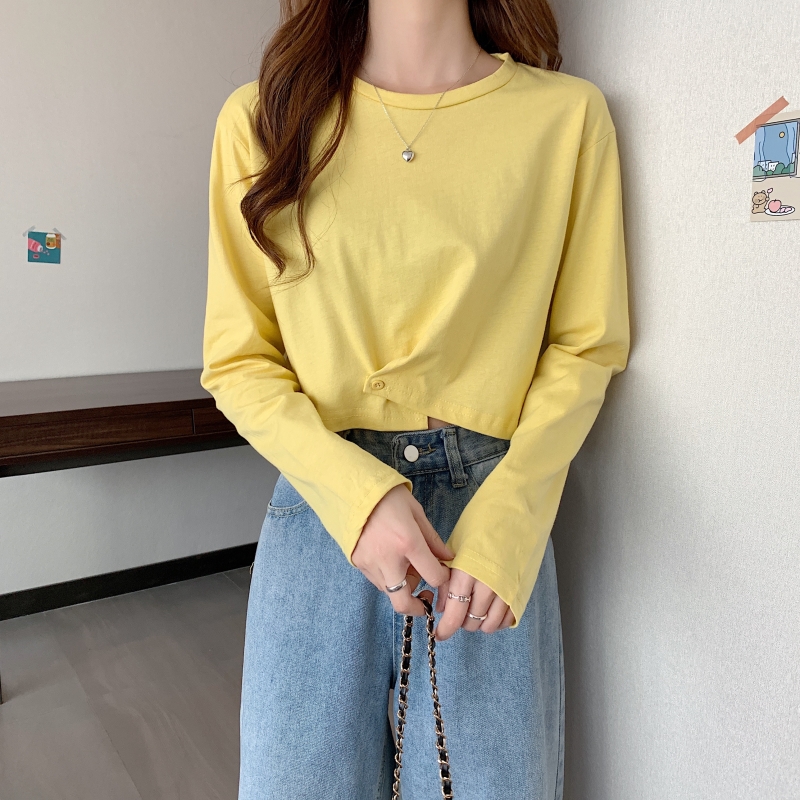 Real shot spring loose thin casual loose long sleeve women's large size women's wear slim Top Shirt