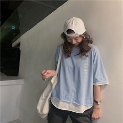 Real shot fashion summer plus plus size women's clothing fat sister slim top short sleeve T-shirt