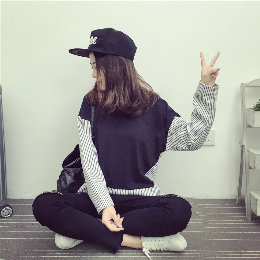 2021 shooting ~ spring clothes loose thin cartoon casual loose long sleeve women's large size women's thin shirt T-shirt