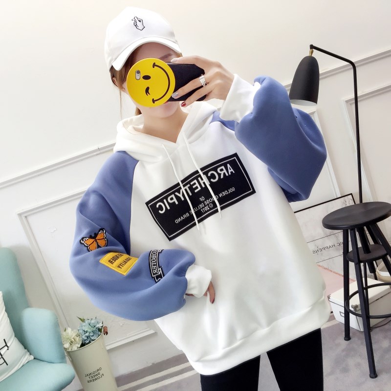 2020 new autumn and winter hat color matching thickened Plush sweater women's top