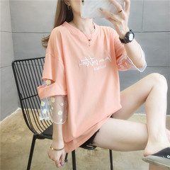 實拍潮夏季加肥加大碼女裝胖胖妹妹顯瘦上衣短袖恤