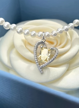 hefang925纯银何方告白方糖项链告白方糖耳环耳钉高端大气简约女