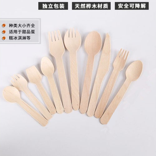 木质木制环保刀叉勺甜品勺