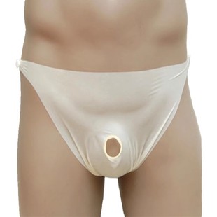 男士透明乳胶内裤性感镂空益阳裤男双侧扣酷爽安全裤丁字裤薄T裤