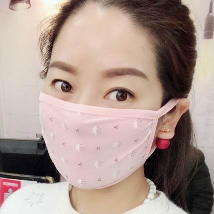 冰丝口罩单层薄款女式易呼吸防尘防紫外线透气时尚面罩成人可水洗