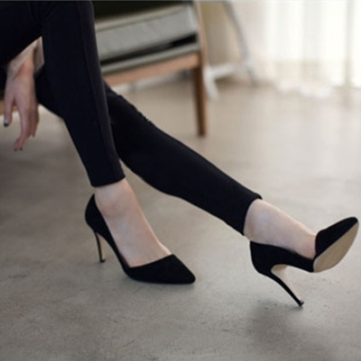 新款绒面高跟鞋女 细跟小码女鞋31 32 33单鞋中跟大码41-43浅口40|msdalam kategori Kasut wanita, kasut rendah - dari Buy2taobao.com untuk memberikan perkhidmatan ejen Taobao profesional membeli